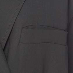 Pre Owned Max Mara Khaki Green Cotton Cosmos Tuxedo Dress L