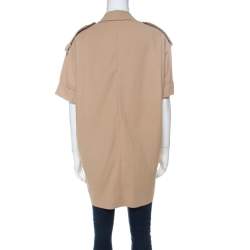 Pre Owned Max Mara Beige Cotton Half Sleeve Mayaka Jacket L