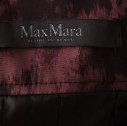 Max Mara Burgundy Printed Silk Maxi Skirt S