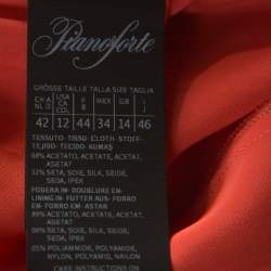 Pre Owned Max Mara Pianoforte Orange Cady Cut Out Detail Leo Maxi Dress L