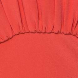 Pre Owned Max Mara Pianoforte Orange Cady Cut Out Detail Leo Maxi Dress L