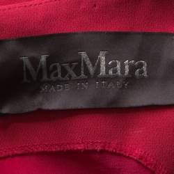 Pre Owned Max Mara Pianoforte Coral Pink Cady Sleeveless Rubino Maxi Dress S