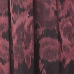Pre Owned Max Mara Burgundy Printed Silk Maxi Skirt S