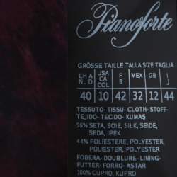 Pre Owned Max Mara Purple Printed Silk Maxi Skirt M