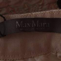 Pre Owned Max Mara Cream Lurex Floral Pattern Jacquard Long Skirt L