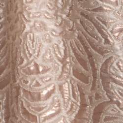 Pre Owned Max Mara Cream Lurex Floral Pattern Jacquard Long Skirt L