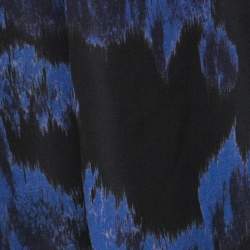 Pre Owned Max Mara Blue Printed Silk Maxi Skirt S