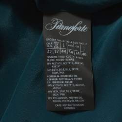 Pre Owned Max Mara Teal Green Silk Blend Maxi Dress L