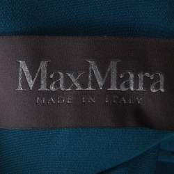 Pre Owned Max Mara Teal Green Silk Blend Maxi Dress L