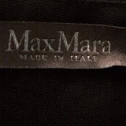 Pre Owned Max Mara Black Crepe Lace Trim Peplum Maxi Dress S