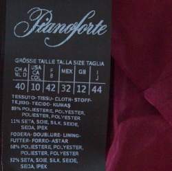 Pre Owned Max Mara Burgundy Metallic Jacquard Tinsel Fringed Maxi Skirt M