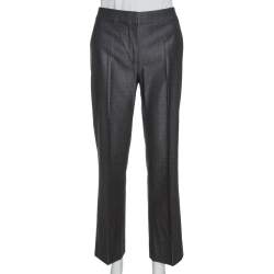 Pre Owned Max Mara Black Wool & Silk Tailored Pants M