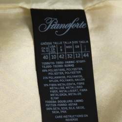 Pre Owned Max Mara Pale Yellow Lurex Jacquard Faenza Coat M