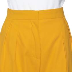 Pre Owned Max Mara Sfilata Yellow Cotton Straight Leg Capri Pants M