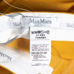 Pre Owned Max Mara Sfilata Yellow Cotton Straight Leg Capri Pants M