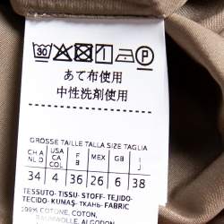 Pre Owned Max Mara Khaki Brown Cotton Button Front Pleated Shirt Dress S