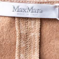 Pre Owned Max Mara Camel Brown Wool Floral Lace Raglan Sleeve Liriche Top S