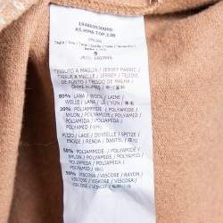 Pre Owned Max Mara Camel Brown Wool Floral Lace Raglan Sleeve Liriche Top S