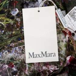 Pre Owned Max Mara Green Floral Printed Silk Canneti Pants S