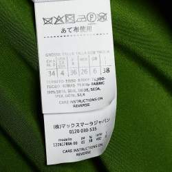 Pre Owned Max Mara Green Silk Belted Tunic Dress S