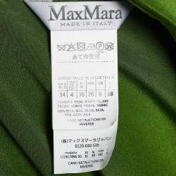 Pre Owned Max Mara Green Silk Belted Tunic Dress S