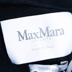 Pre Owned Max Mara Midnight Blue Cashmere Oboe Hooded Cape S