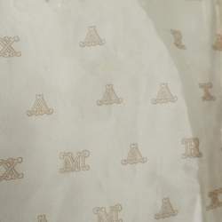 Pre Owned Max Mara Beige Silk Organza Logo Print Sheer Jacket M