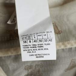 Pre Owned Max Mara Beige Silk Organza Logo Print Sheer Jacket M