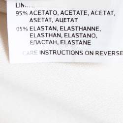 Pre Owned Max Mara Cream Wool Pleat Detailed Belted Shift Dress L