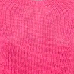 Pre Owned S'Max Mara Pink Cashmere Long Sleeve Crew Neck Sweater L