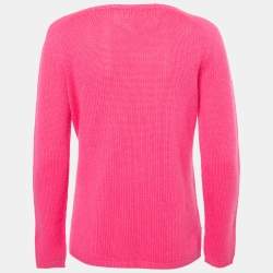 Pre Owned S'Max Mara Pink Cashmere Long Sleeve Crew Neck Sweater L