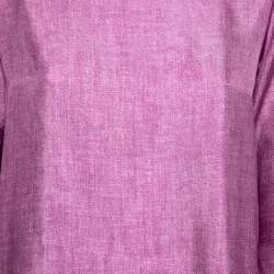 Pre Owned Max Mara Purple Silk Oversized Tunic Blouse S