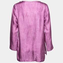 Pre Owned Max Mara Purple Silk Oversized Tunic Blouse S