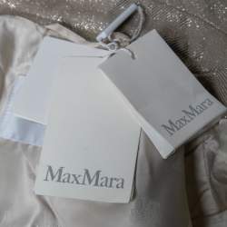 Pre Owned Max Mara Gold Lurex & Wool Double Breasted Haven Trench Coat S