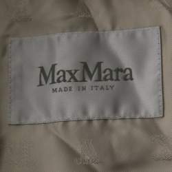 Pre Owned Max Mara Gold Lurex & Wool Double Breasted Haven Trench Coat S