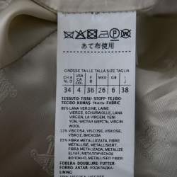 Pre Owned Max Mara Gold Lurex & Wool Double Breasted Haven Trench Coat S