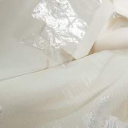 Pre Owned Max Mara White Lurex Jacquard Halter Neck Ermione Wedding Dress M