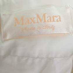 Pre Owned Max Mara White Lurex Jacquard Halter Neck Ermione Wedding Dress M