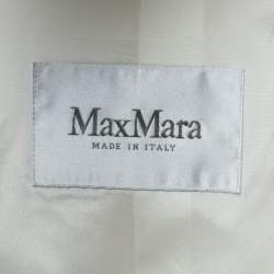 Pre Owned Max Mara Off White Wool Double Breasted Rebus Coat M