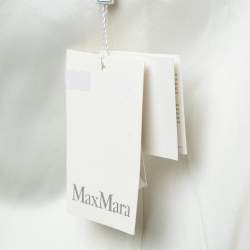 Pre Owned Max Mara Off White Wool Double Breasted Rebus Coat M