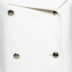 Pre Owned Max Mara Off White Wool Double Breasted Rebus Coat M