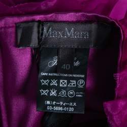 Pre Owned Max Mara Purple Jersey & Tulle Embellished Strapless Maxi Dress S
