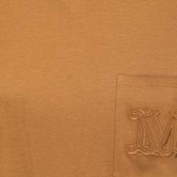 Pre Owned Max Mara Brown Cotton Pocket Detail Short Sleeve T-Shirt M