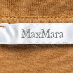 Pre Owned Max Mara Brown Cotton Pocket Detail Short Sleeve T-Shirt M