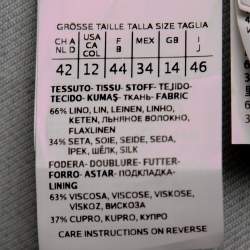 Pre Owned Max Mara Blue Linen & Silk Ottuso Double Breasted Blazer L