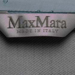 Pre Owned Max Mara Blue Linen & Silk Ottuso Double Breasted Blazer L