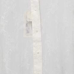 Max Mara White Lace Cometa Long Sleeve Button Front Blouse M