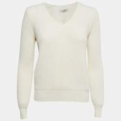 Max Mara White Cream Wool & Cashmere Knit Sweater S