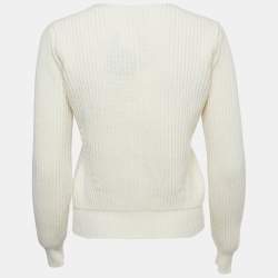 Max Mara White Cream Wool & Cashmere Knit Sweater S
