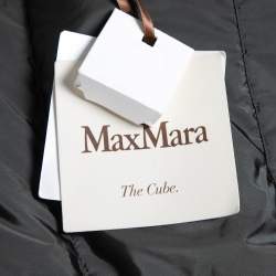 Pre Owned Max Mara Green/Beige Quilted Nylon Padded Mid Length Reversible Coat XS